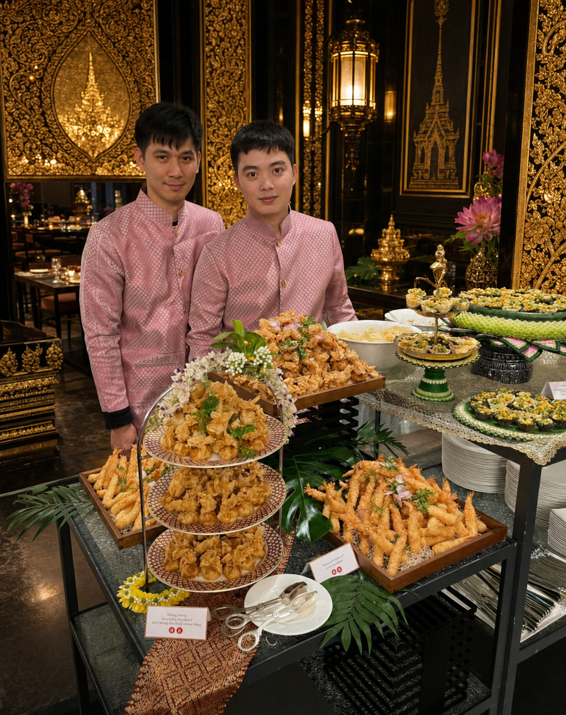 Thailändisches Catering Buffet mit traditionellen Gerichten