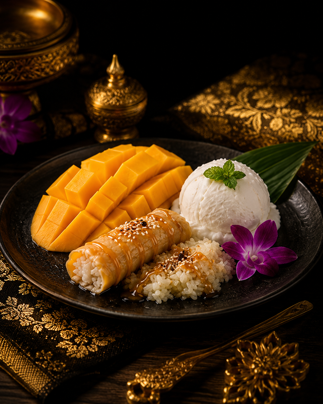 Mango Klebreis Dessert